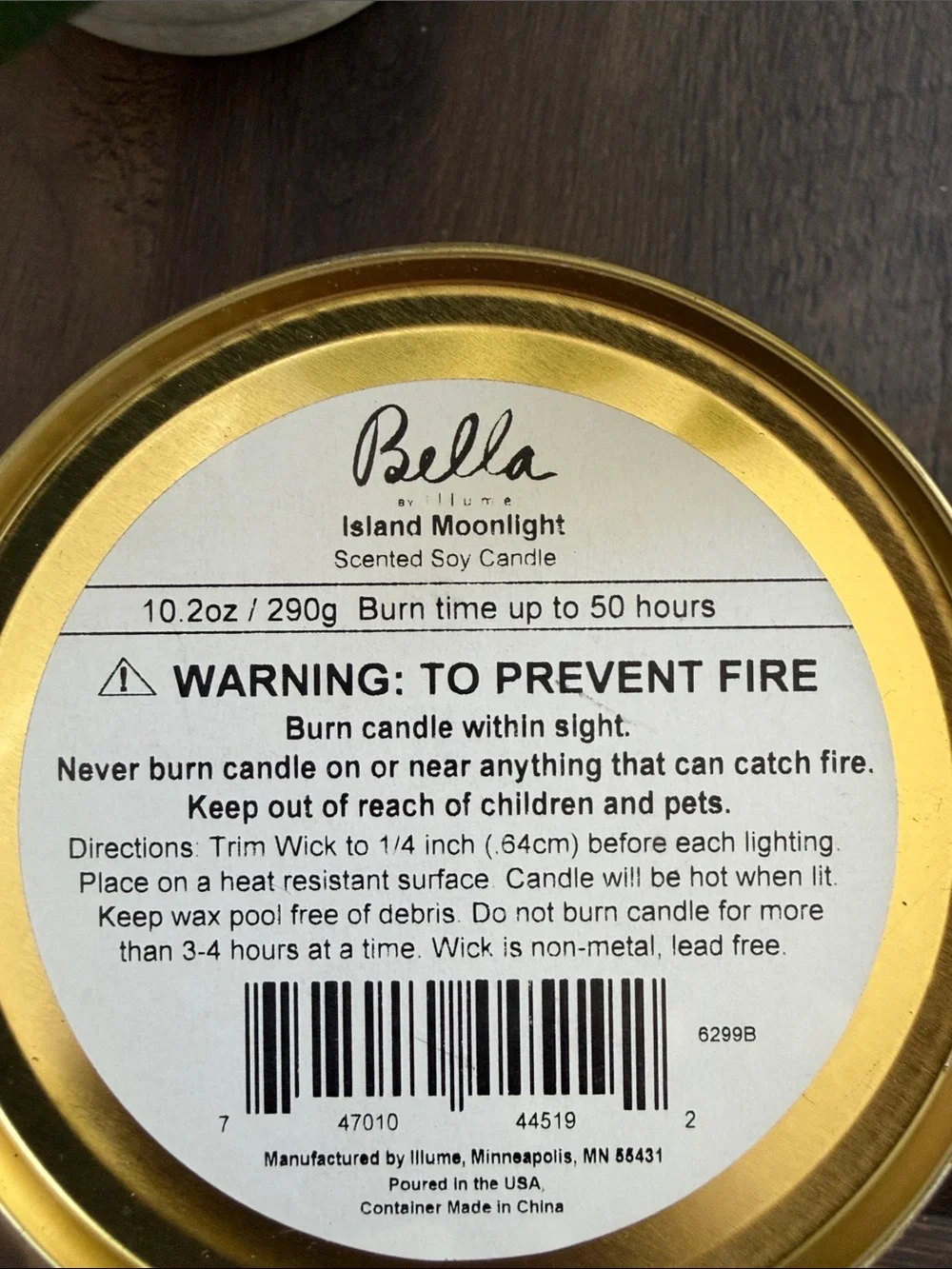 Bella Island Moonlight Scented Candle - Gold & Cream